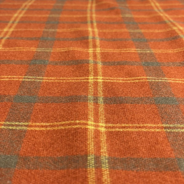Wełna | pomarańczowa krata