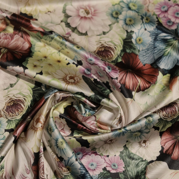 Krepa Jedwabna | Floral Print