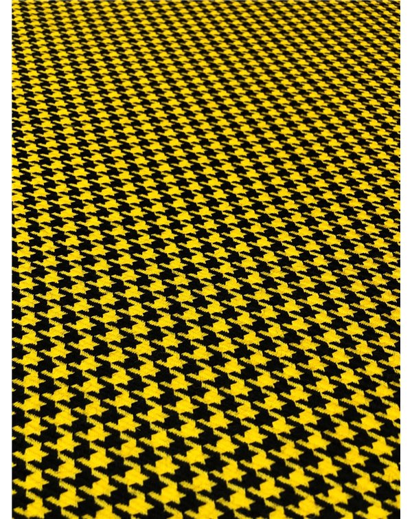 Wełna kostiumowa kurza stopa drobna żółto-czarna