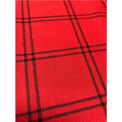 Wełna kostiumowa tartan cienka kratka II czerwień