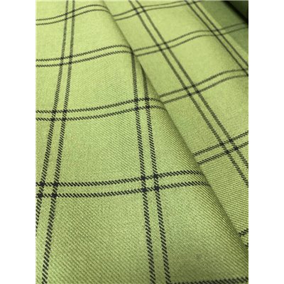 Wełna kostiumowa tartan cienka kratka VI zieleń oliwkowa
